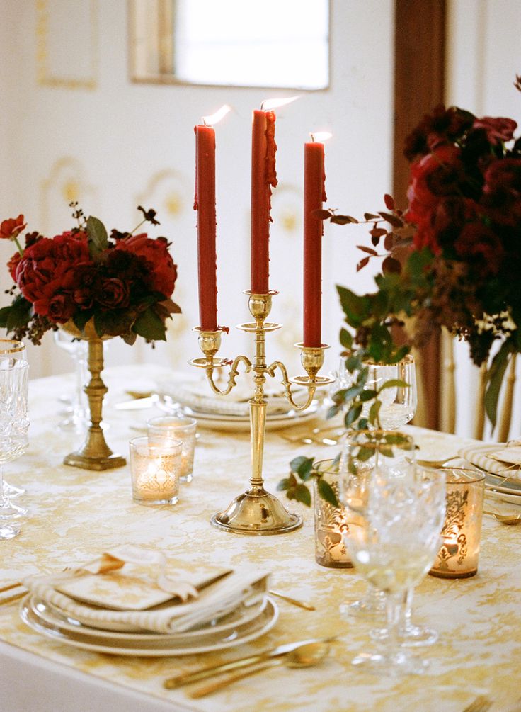 Marsala Wedding Reception Decorations: Marsala Candles