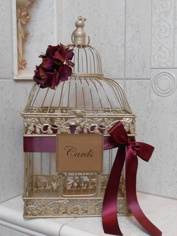 Marsala Wedding Reception Decorations: Marsala Bird Cage