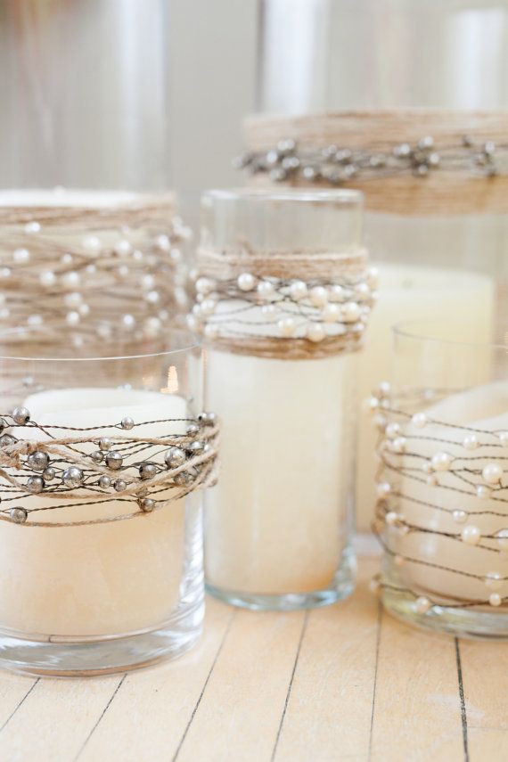 Pearl Wedding Decor: Pearl Candles