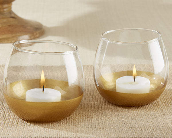 Gold Dipped Glass Votive Holders