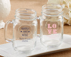 Personalized Mini Mason Jar Shot Glass Wedding Favor - Forever