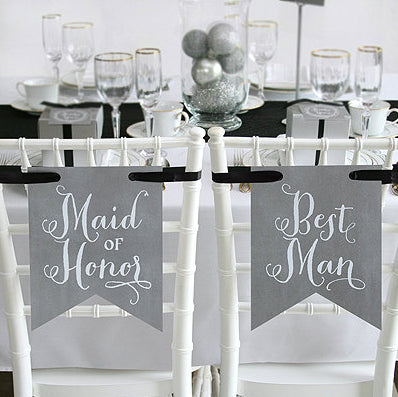 Reception Chair Signs: Bridal Party