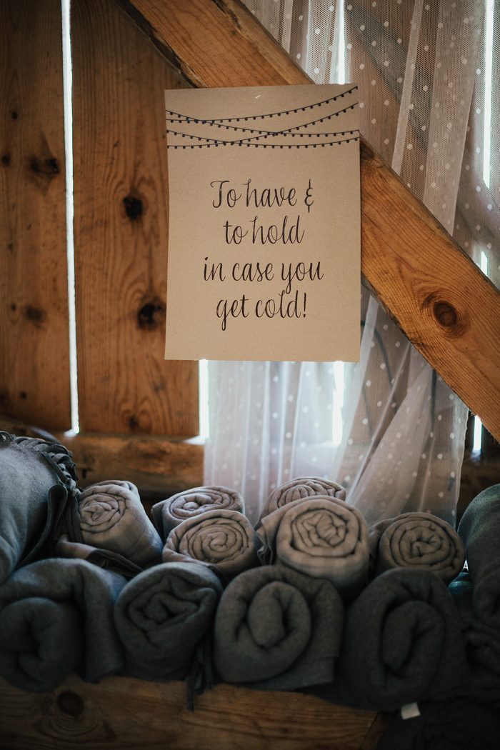 Winter Farmhouse Wedding: Blankets