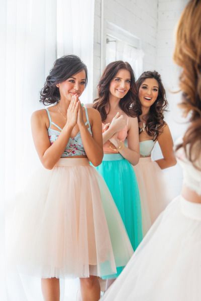 Crop Top Bridesmaid Dresses: Colorful