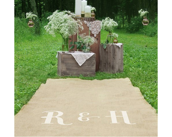 Personalized Initial Burlap Aisle Runner