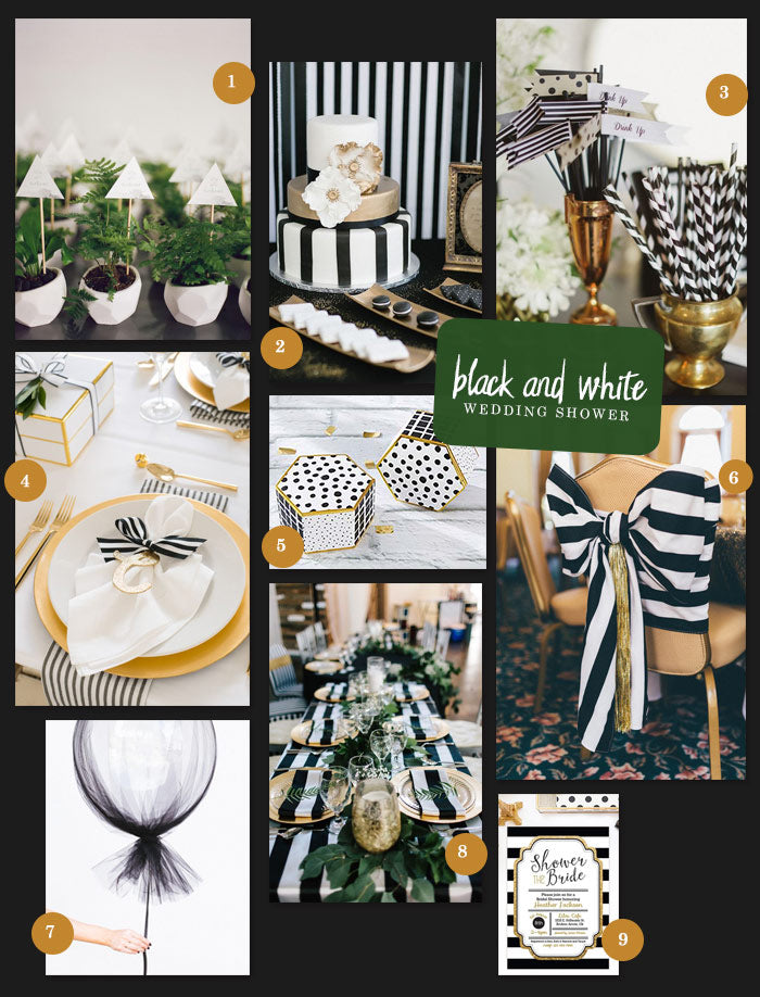 Black and White Wedding Shower | How to Throw a Black and White Bridal Shower | My Wedding Favors