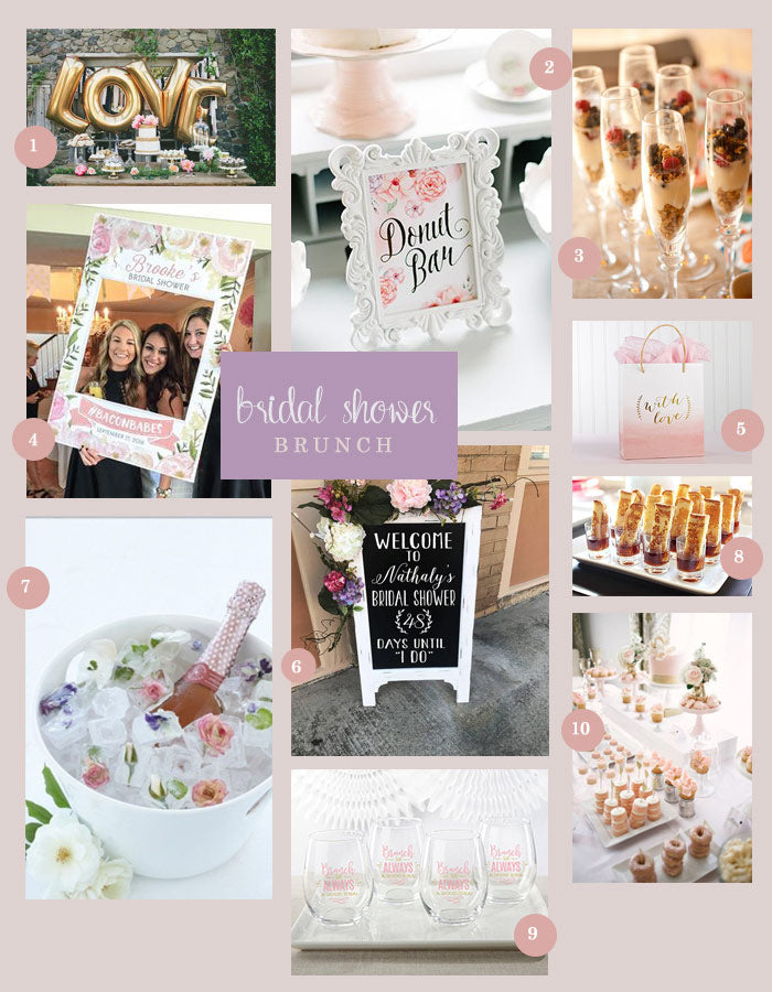 Bridal Shower Brunch Collage | 10 Ideas for a Flowery Bridal Shower Brunch | My Wedding Favors