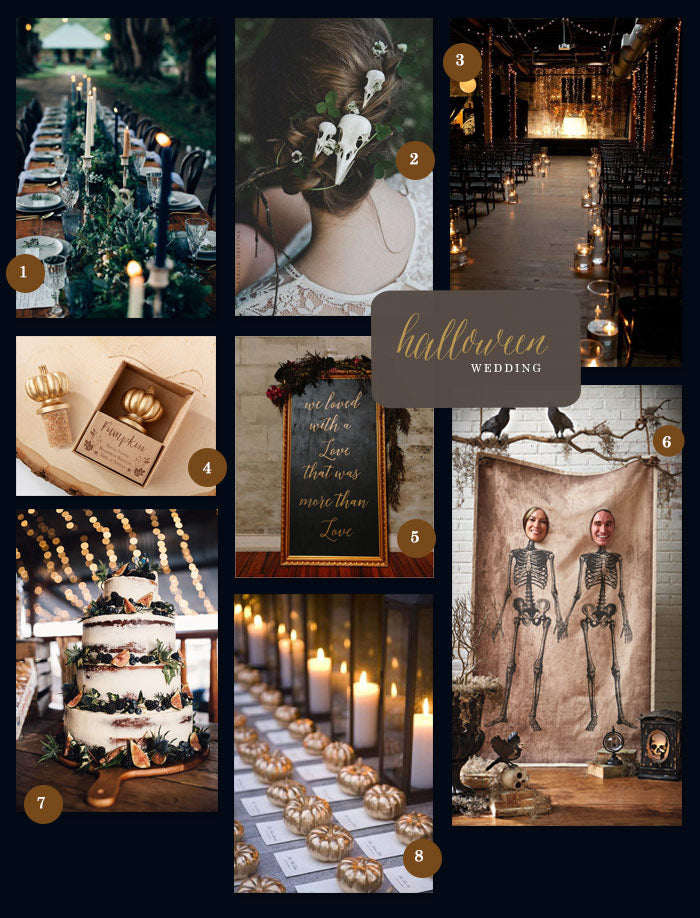 Halloween Wedding Collage | 8 Ideas for a Halloween Wedding | My Wedding Favors