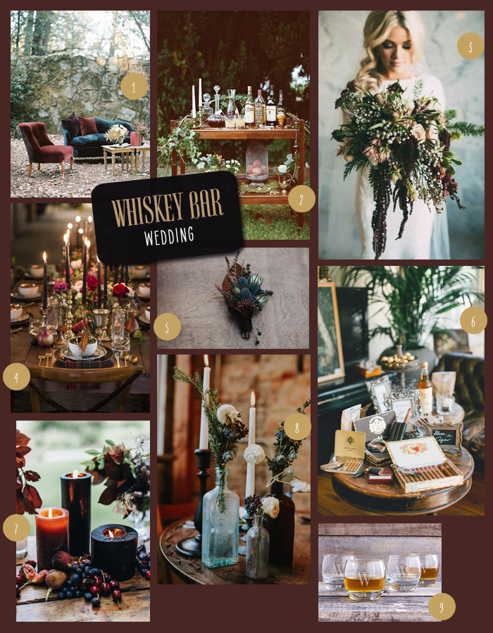 Moody Whiskey Bar Wedding | 9 Ideas for a Moody, Whiskey Bar Wedding | My Wedding Favors