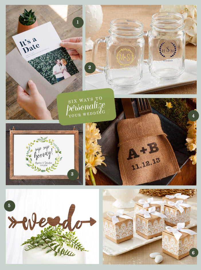 Collage | The Top Six Ways to Personalize Your Wedding |My Wedding Favors