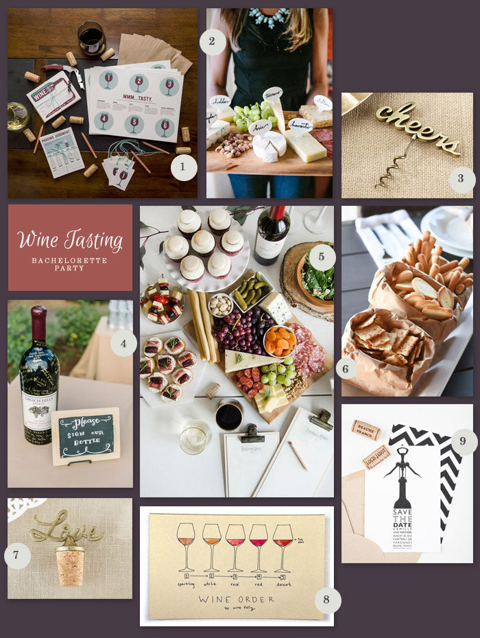 Wine Tasting Bachelorette Party Collage | Tips for Throwing a Wine Tasting Bachelorette Party | My Wedding Favors