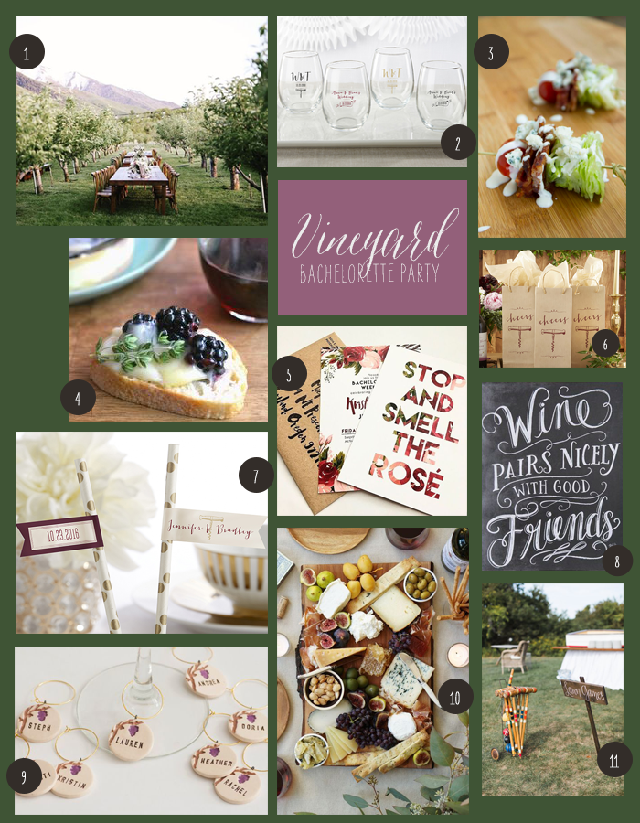 Vineyard Bachelorette Party Board | How to Throw a Vineyard Bachelorette Party | My Wedding Favors