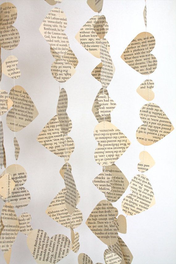 Book-Themed Bridal Shower: Paper Heart Garland
