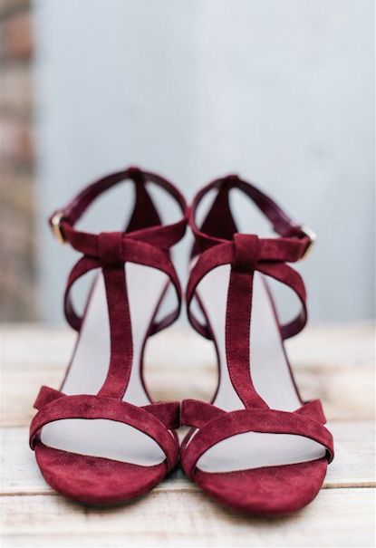 Marsala Wedding Shoes: Strappy Heels