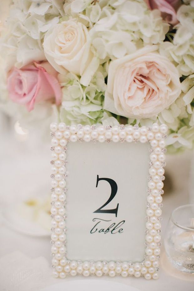 Pearl Wedding Decor: Pearl Picture Frame