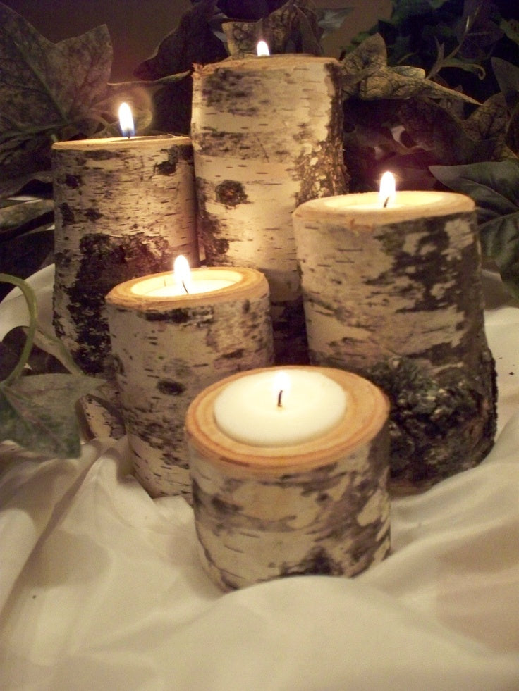 Birch Wedding Theme: Birch Candle Holders