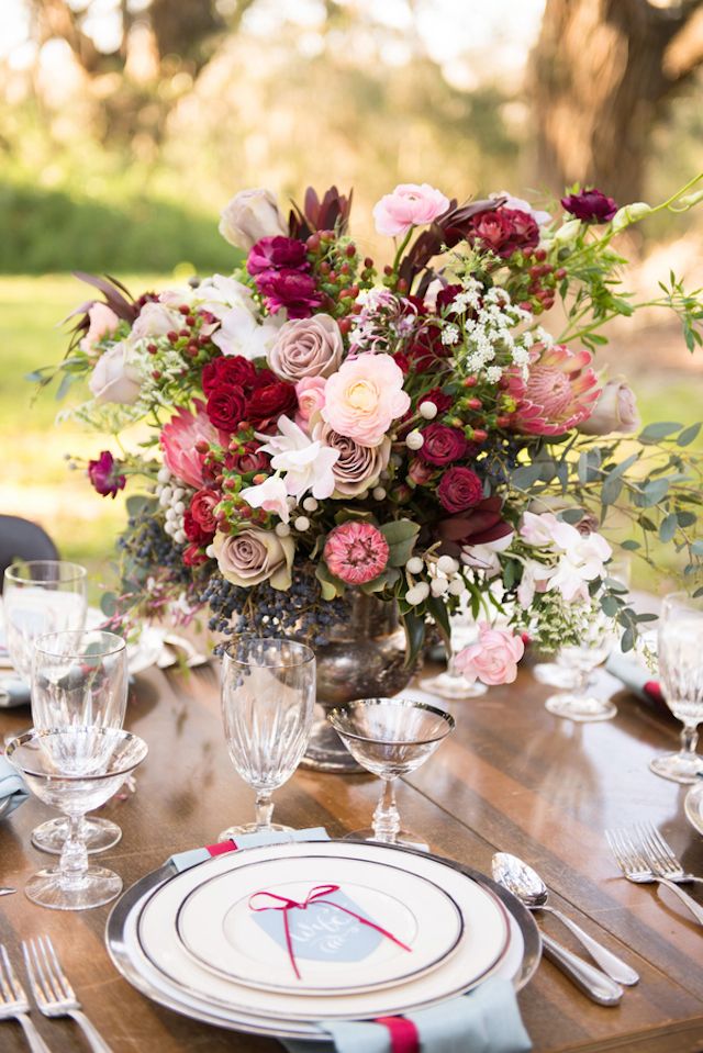 Marsala Wedding Reception Decorations: Marsala Bouquets