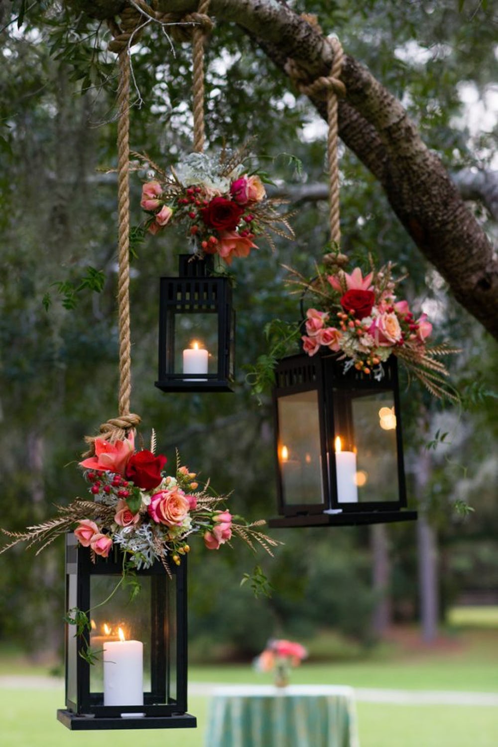 Ultra Floral Wedding: Hanging Lanterns