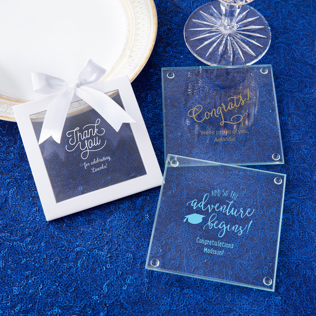 Personalized Glass Coaster Set Of 12 My Wedding Favors Mwf 7626