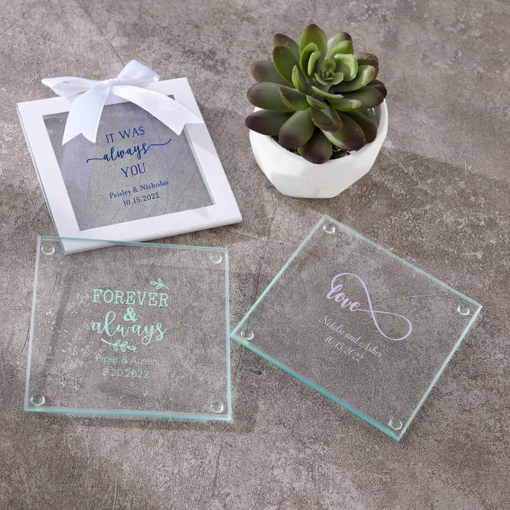 grey glass coasters