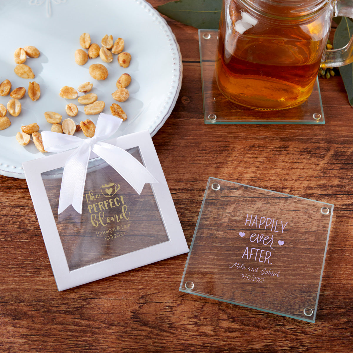 Personalized Wedding Glass Coaster My Wedding Favors 8665