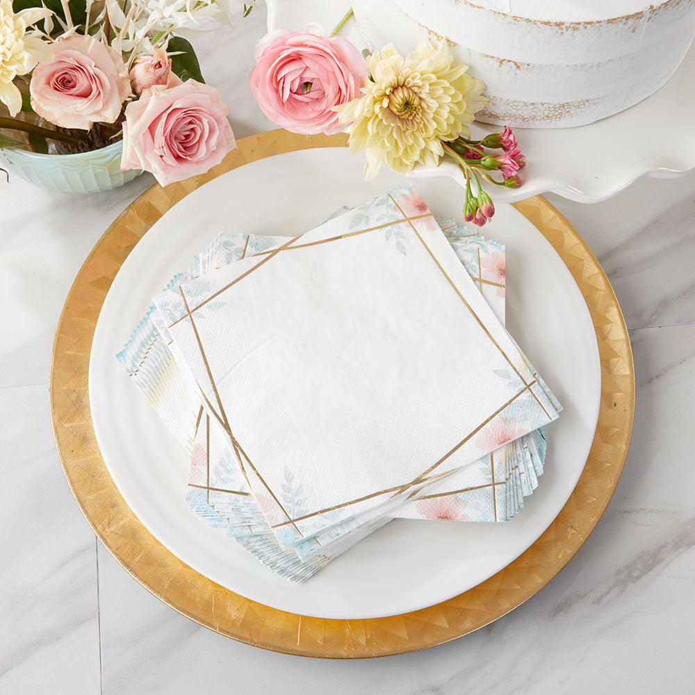 Geometric Floral Napkins (Set of 30)