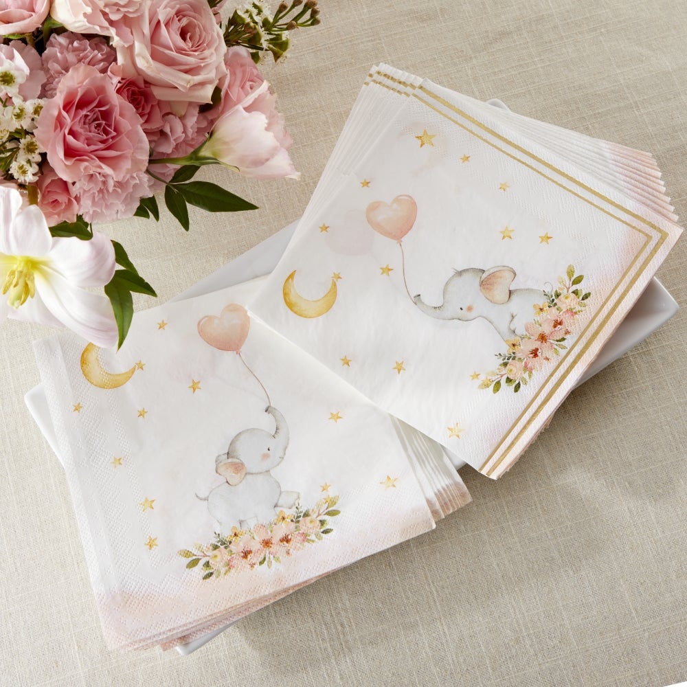 Pink Elephant Baby 2 Ply Paper Napkins (Set of 30) MWF