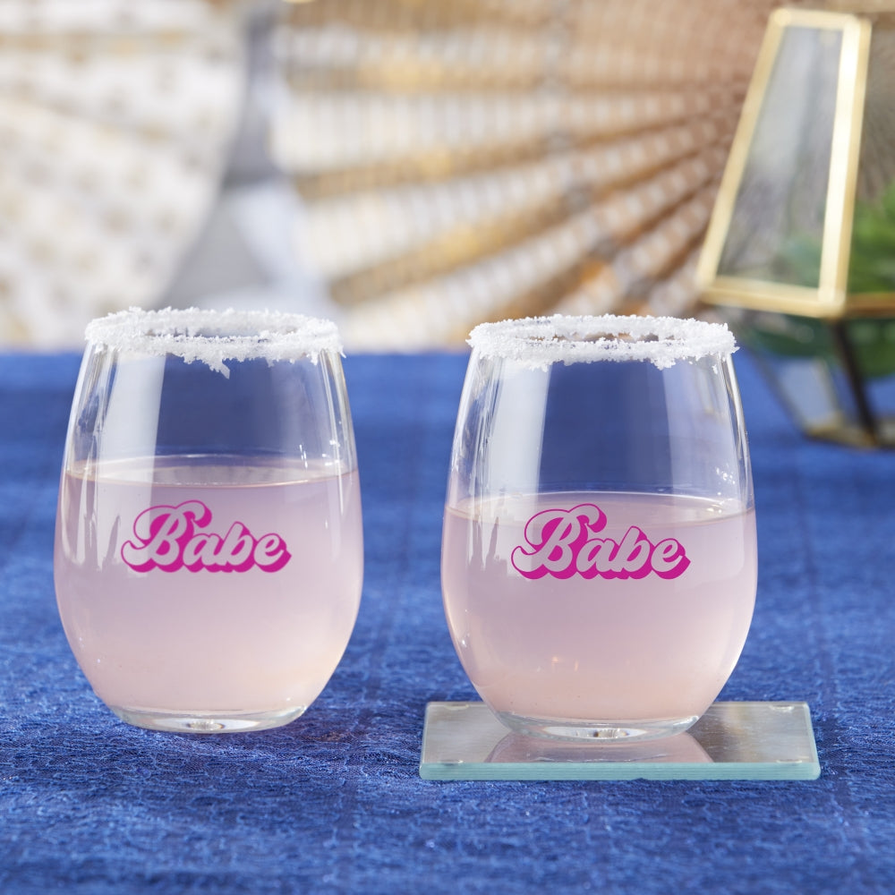 Sassy Diva Acrylic Stemless Wine Glass Set My Wedding Favors