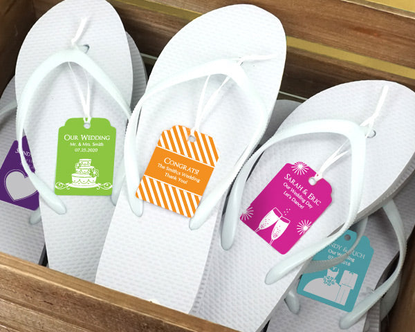 Wedding Flip Flops w/Personalized Tag 