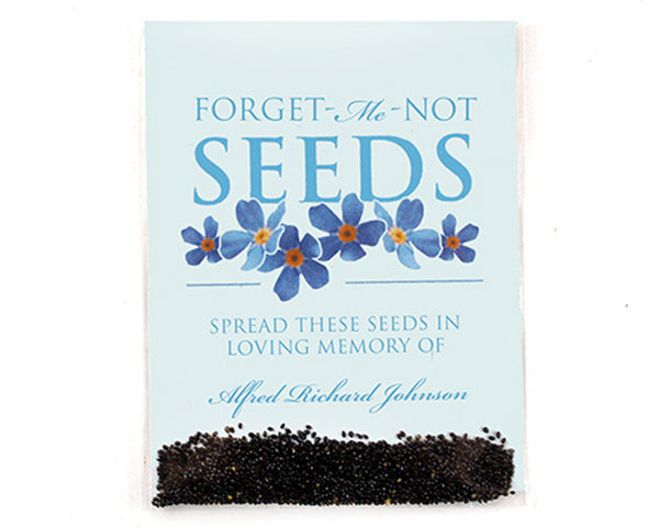 Personalized Forget-Me-Not Seed Packet Eco-Friendly Memorial Favors