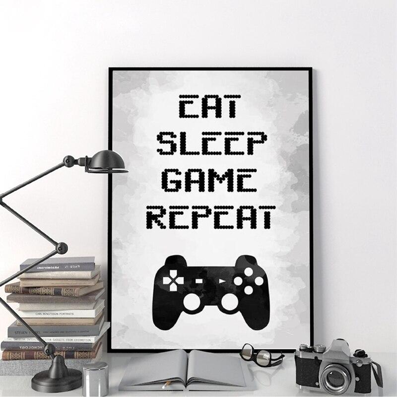 Poster gaming "Eat, sleep, game, repeat"