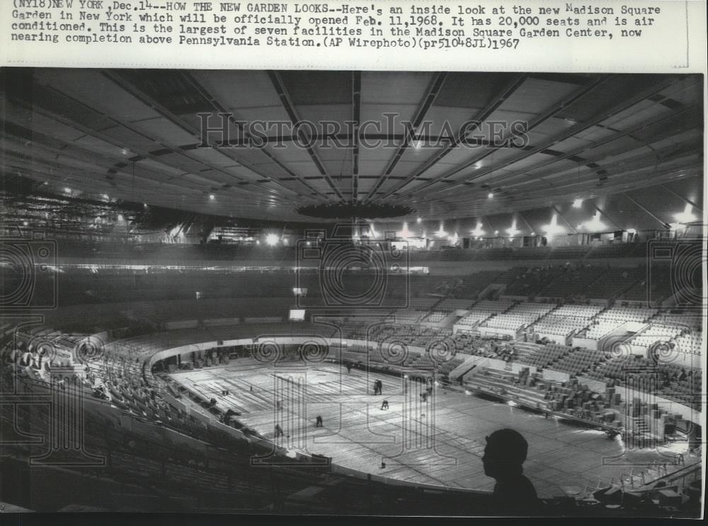 1967 Press Photo Inside The Almost Completed Madison Square Garden