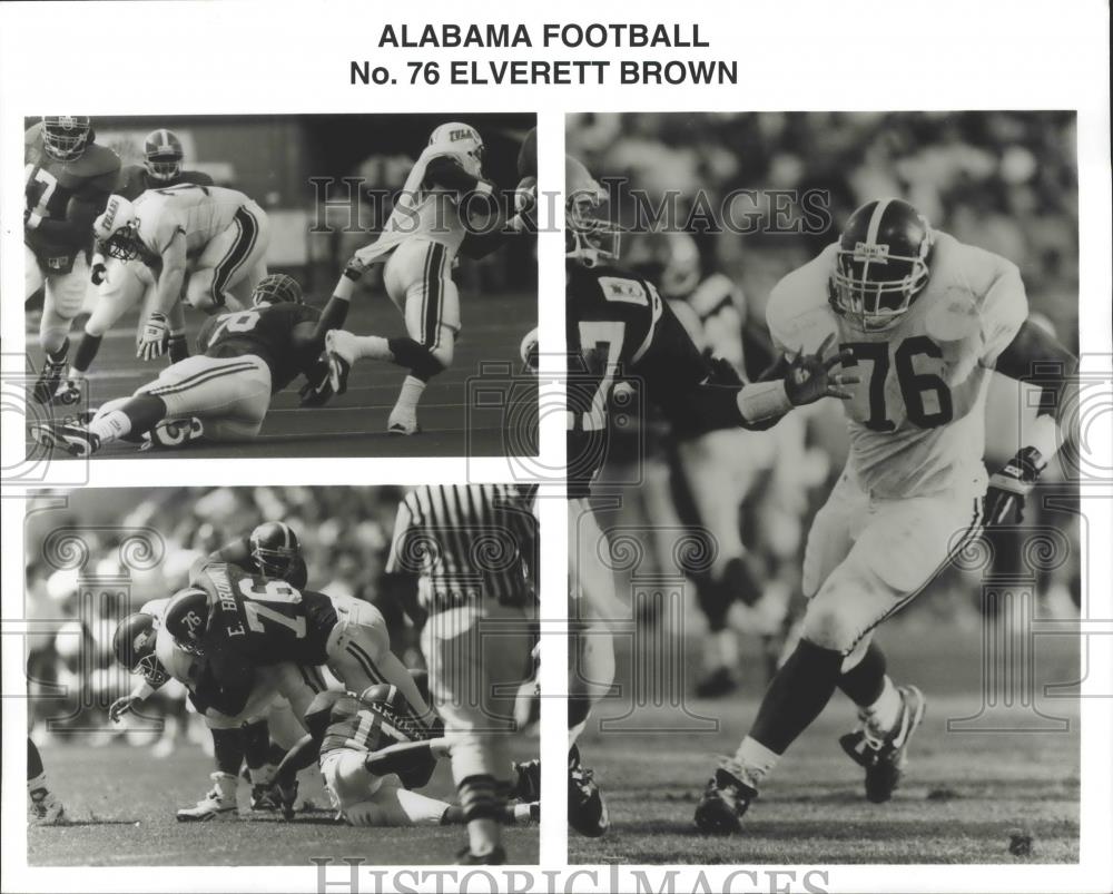 Press Photo University Of Alabama Football Player 76 Elverett Brown