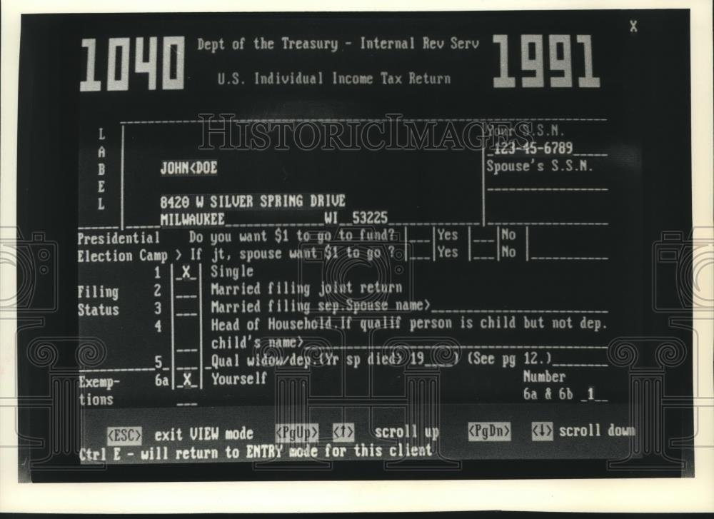 Computer Form To File Income Taxes Tax Managers Wisconsin 1992 Vintage Press Photo Print Historic Images