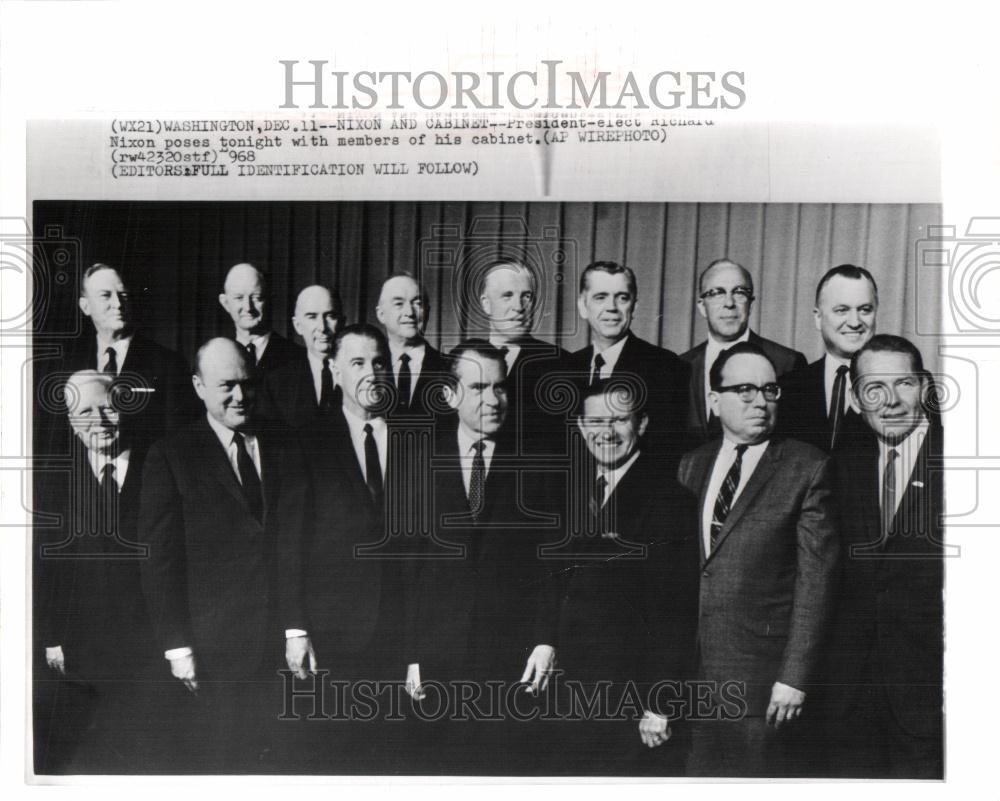 President Elect Richard Nixon Cabinet 1968 Vintage Press Photo