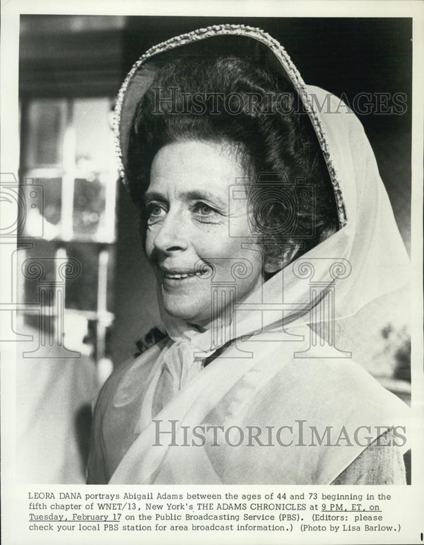 Press Photo Leora Dana Actress Portrays Abigail Adams Chronicles - RSL ...