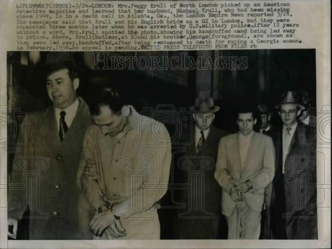 1957 Press Photo Michael & George Krull Being Taken To Prison - nea66384 - Historic Images