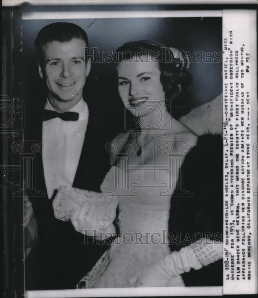 Christiane Martel Miss Universe Gene Nelson 1954 Vintage Press Photo Print Historic Images