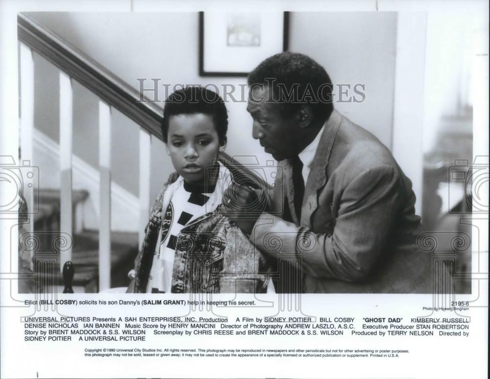 1990 Press Photo Bill Cosby & Salim Grant in Ghost Dad - cvp09020 ...