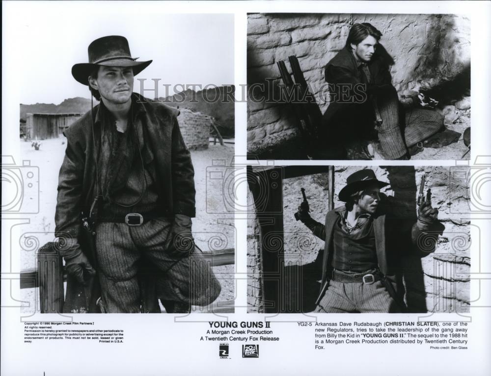 1991 Press Photo Christian Slater Stars As Dave Rudabaugh In Young Gun Historic Images