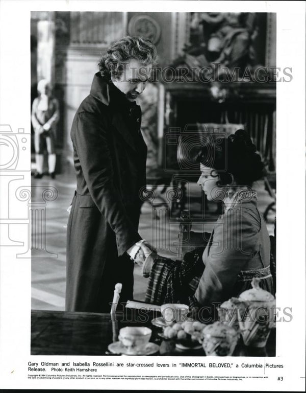 1994 Press Photo Gary Oldman and Isabella Rossellini in Immortal Belov ...