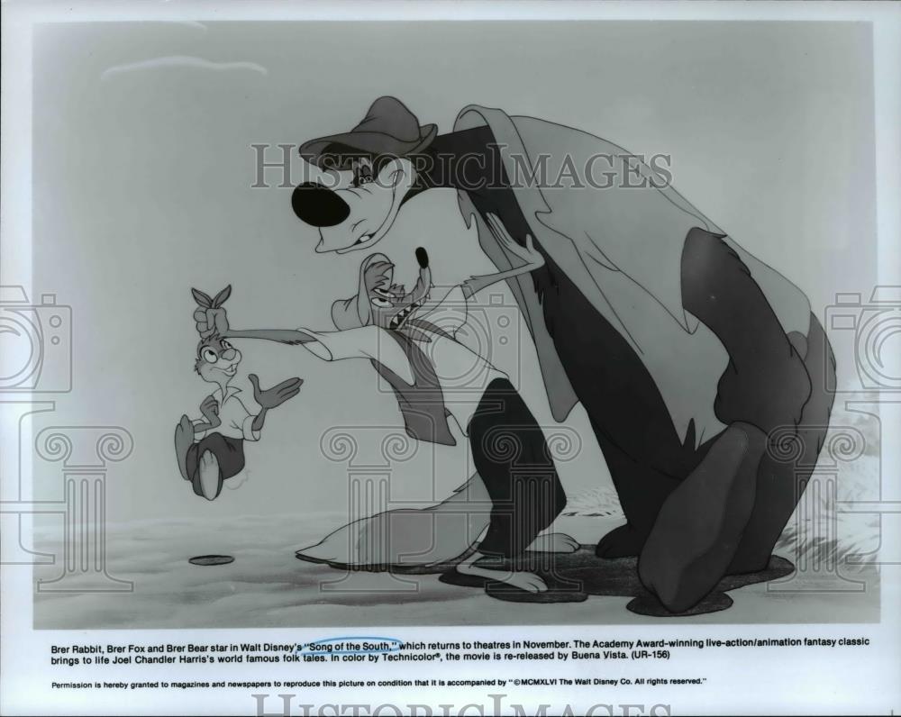 Press Photo Brer Rabbit Brer Fox Brer Bear In Song Of The South Cvp7 Historic Images