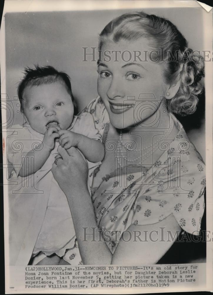 1949 Press Photo Joan Fontaine New Daughter Deborah Leslie Dozier Fir Historic Images