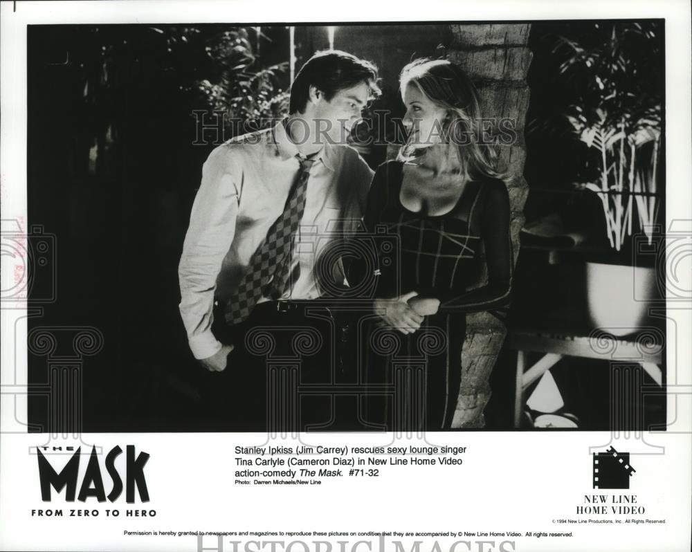 1995 Press Photo Jim Carrey And Cameron Diaz In The Mask Spx07745 Historic Images