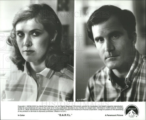 1985 Press Photo Colleen Camp, Steve Ryan Star In "D.A.R.Y.L" - Historic Images