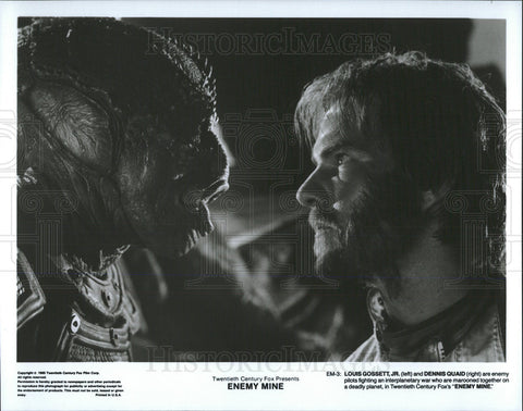 1985 Press Photo Louis Gossett Jr. & Dennis Quaid "Enemy Mine" - Historic Images