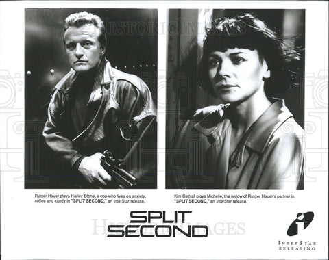 1992 Press Photo Rutger Hauer & Kim Cattrall Star In Split Second - Historic Images