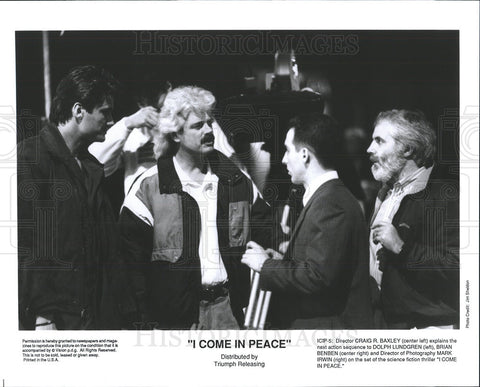 1990 Press Photo Director Craig R. Baxley, Dolph Lundgreen "I Come In Peace" - Historic Images