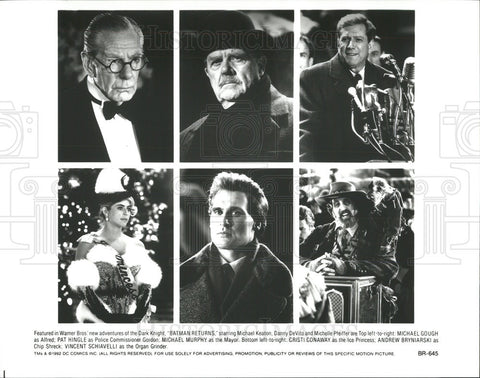 1992 Press Photo Michael Gough, Pat Hingle, Michael Murphy "Batman Returns" - Historic Images