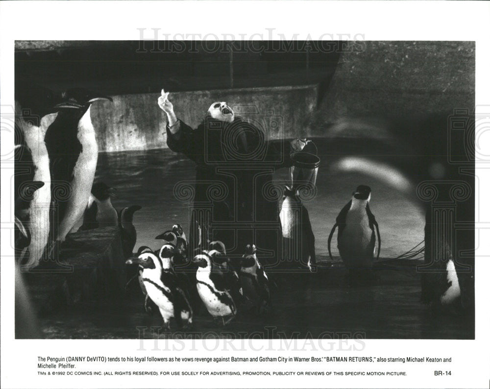 Danny DeVito Actor Penguin Cave Scene Batman Returns Movie Film 1992  vintage promo photo print - Historic Images